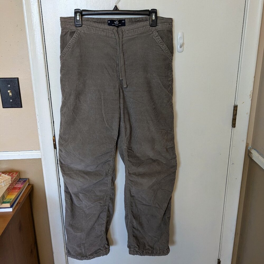 Bundle of Hollister corduroy wide leg or joggers style pants, sz med